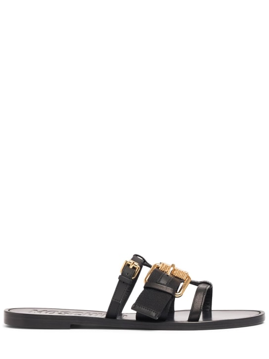 Moschino: 5mm hohe Sandalen aus Leder - Schwarz - women_0 | Luisa Via Roma