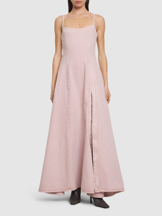 Y/PROJECT: Denim maxi dress w/ pants - Pink - women_1 | Luisa Via Roma