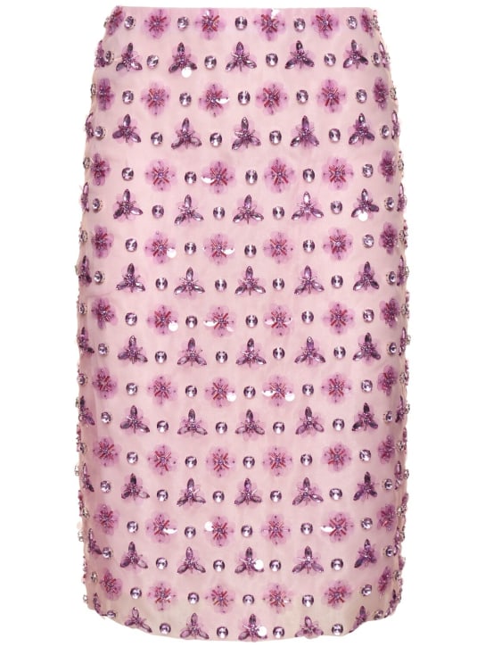 Des Phemmes: Embellished organza midi skirt - Multi Lilac - women_0 | Luisa Via Roma