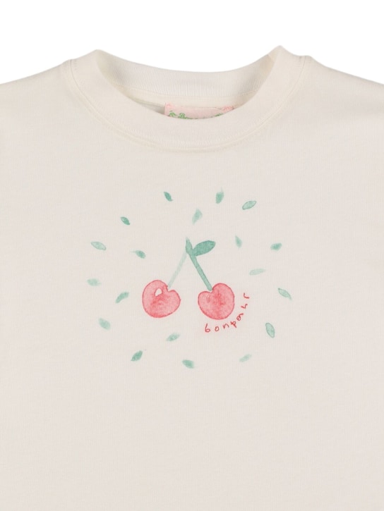 Bonpoint: T-shirt en jersey de coton - Blanc - kids-girls_1 | Luisa Via Roma