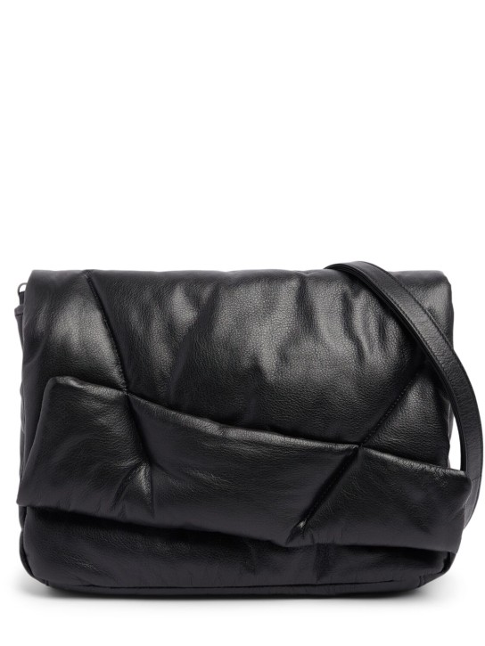 Yohji Yamamoto: Medium quilted leather bag - 블랙 - women_0 | Luisa Via Roma