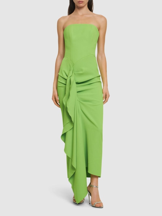 Solace London: Thalia梭织绉纱无肩带迷笛连衣裙 - 绿色 - women_1 | Luisa Via Roma