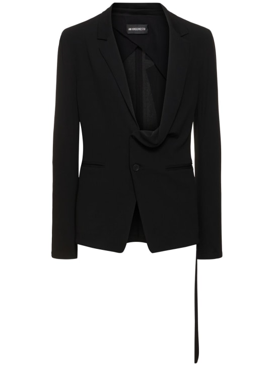 Ann Demeulemeester: Laurentius asymmetric blazer - Black - men_0 | Luisa Via Roma