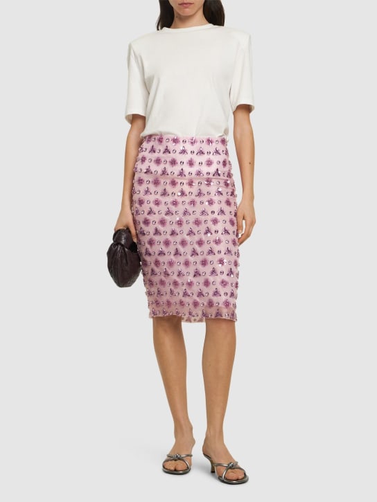 Des Phemmes: Embellished organza midi skirt - Multi Lilac - women_1 | Luisa Via Roma