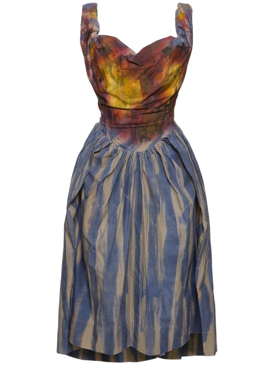 Vivienne Westwood: Kleid aus Baumwollpopeline mit Druck - Bunt - women_0 | Luisa Via Roma