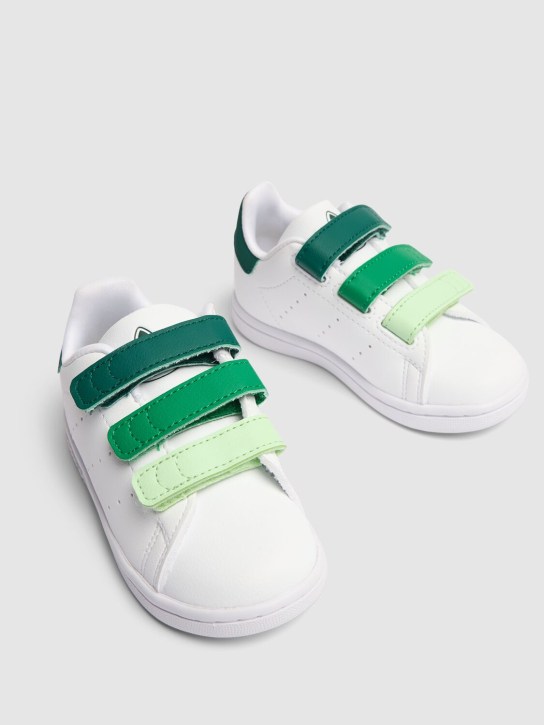 adidas Originals: Stan Smith 스트랩 스니커즈 - 화이트/그린 - kids-girls_1 | Luisa Via Roma