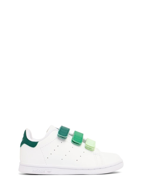 adidas Originals: Sneakers Stan Smith con correas - Blanco/Verde - kids-girls_0 | Luisa Via Roma