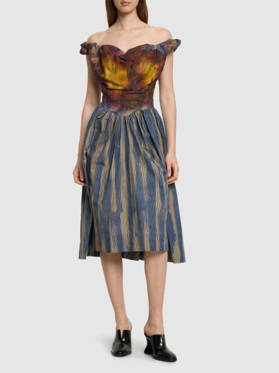 Vivienne Westwood: Kleid aus Baumwollpopeline mit Druck - Bunt - women_1 | Luisa Via Roma
