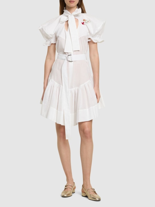 Vivienne Westwood: Football Heart mini cotton shirt dress - White - women_1 | Luisa Via Roma