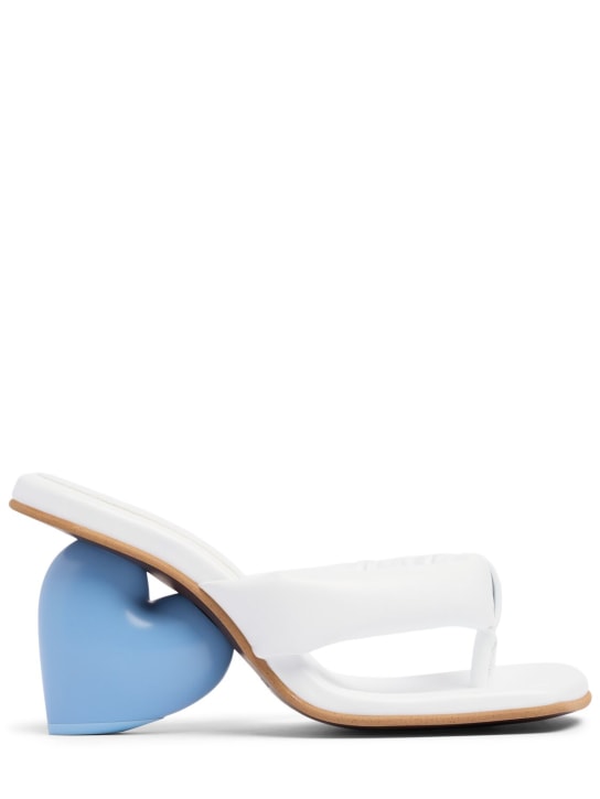 Yume Yume: 80mm Love leather sandals - White/Blue - women_0 | Luisa Via Roma