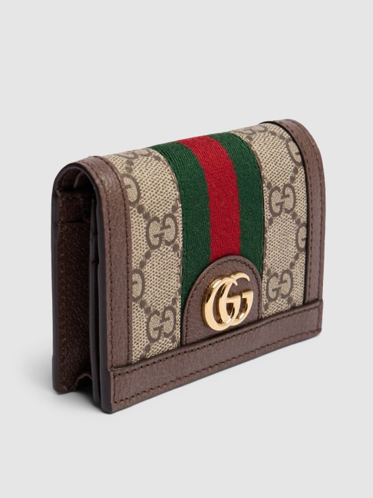 Gucci: Ophidia GG supreme compact wallet - Brown - women_1 | Luisa Via Roma