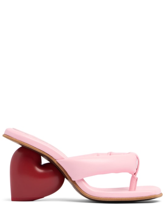 Yume Yume: 80mm hohe Sandaletten aus Leder „Love“ - Pink/Rot - women_0 | Luisa Via Roma
