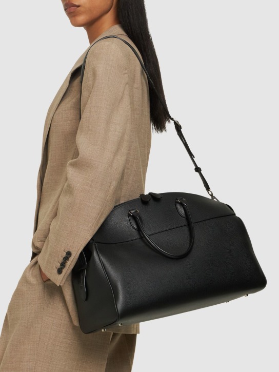The Row: George leather duffle bag - Black Ans - women_1 | Luisa Via Roma