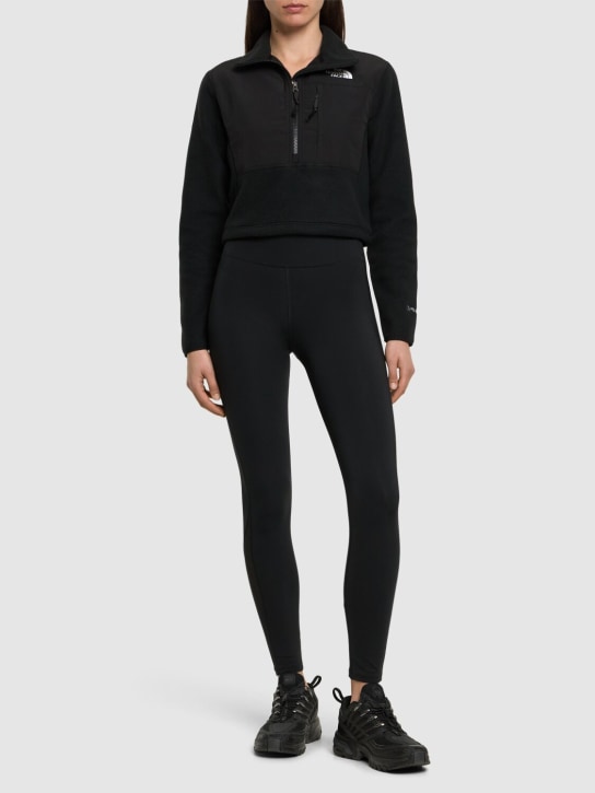 The North Face: Denali cropped tech fleece sweatshirt - Black - women_1 | Luisa Via Roma