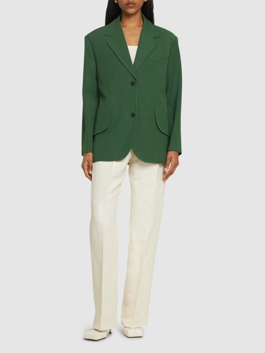 Jacquemus: La Veste Titolo silk blend jacket - Green - women_1 | Luisa Via Roma