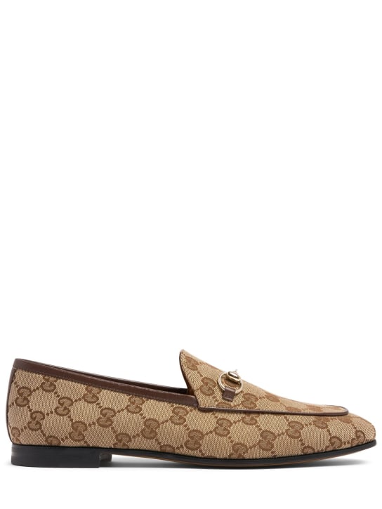 Gucci: 10mm hohe Canvas-Loafer „New Jordaan“ - Ebenholz - women_0 | Luisa Via Roma