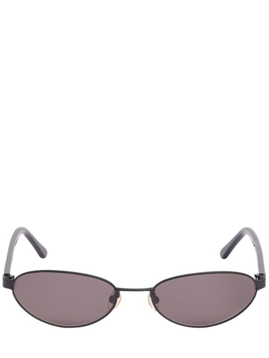 Velvet Canyon: Musettes oval metal sunglasses - Nero - men_0 | Luisa Via Roma