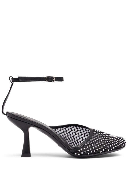 Christopher Esber: 70mm Minette veiled mesh heels - Black - women_0 | Luisa Via Roma