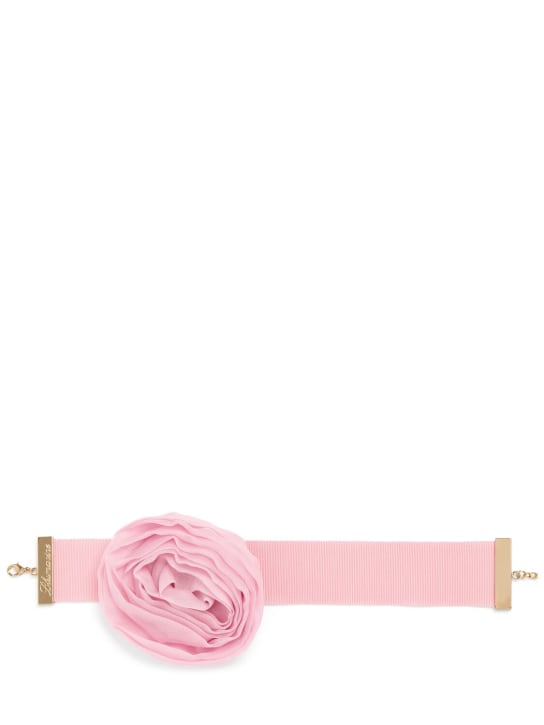 Blumarine: Rose silk choker - Pink - women_0 | Luisa Via Roma