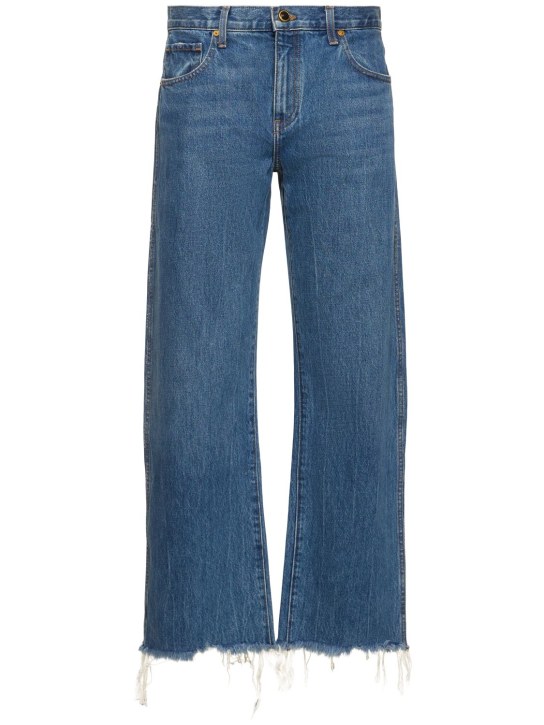 Khaite: Kerrie cotton denim straight jeans - Blue - women_0 | Luisa Via Roma