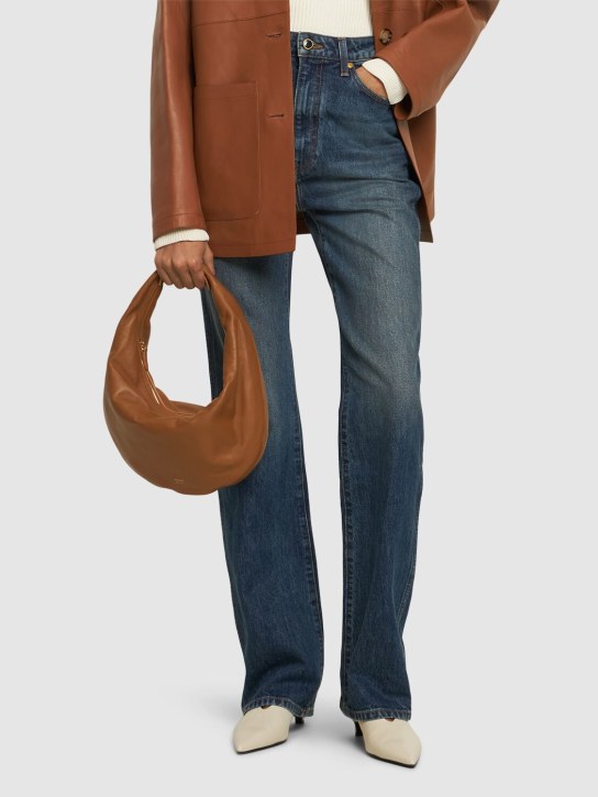 Khaite: Medium Olivia leather hobo bag - Nougat - women_1 | Luisa Via Roma