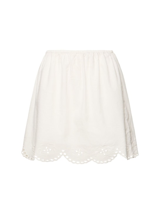 Designers Remix: Layla cotton blend mini skirt - Cream - women_0 | Luisa Via Roma