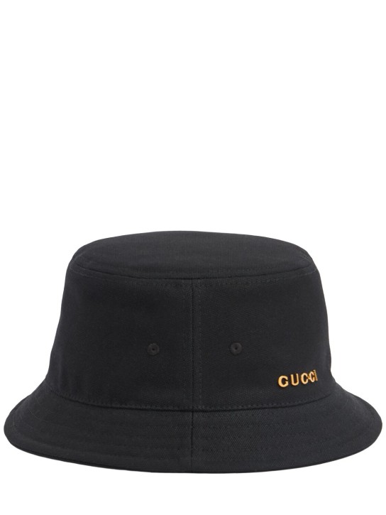 Gucci: Cotton bucket hat - Schwarz - women_0 | Luisa Via Roma