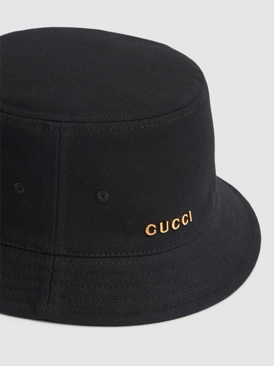 Gucci: Cotton bucket hat - Schwarz - women_1 | Luisa Via Roma