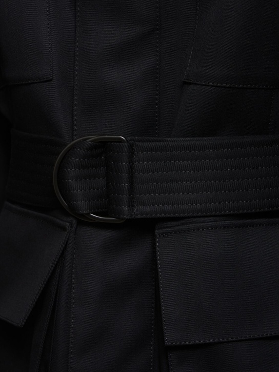 Wardrobe.nyc: Tailored cotton drill military jacket - Black - women_1 | Luisa Via Roma