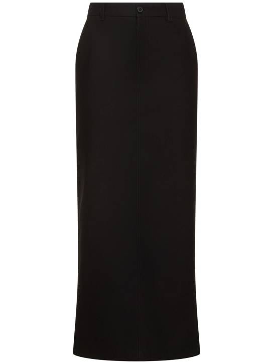 Wardrobe.nyc: Cotton drill maxi column skirt - Black - women_0 | Luisa Via Roma