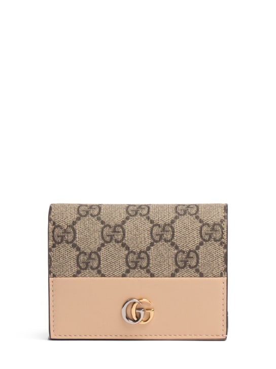 Gucci: Petite Marmont leather card case - Rosa - women_0 | Luisa Via Roma