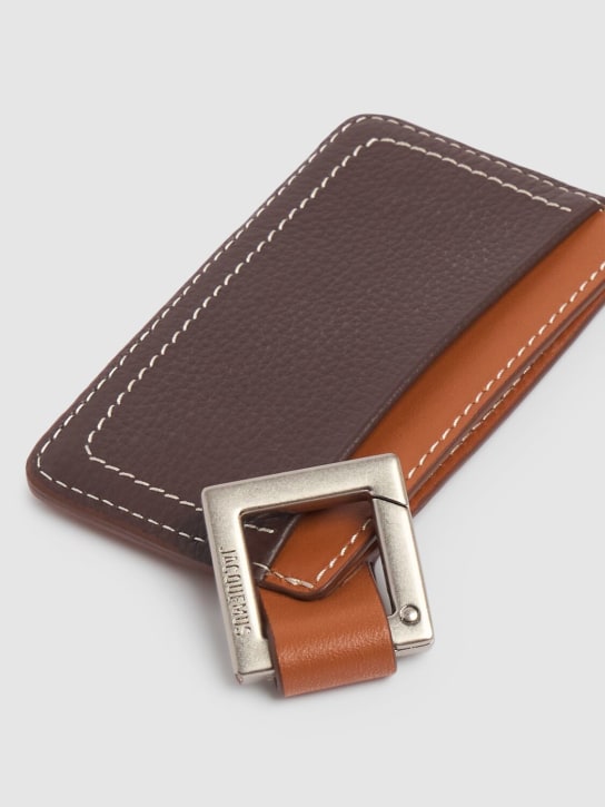 Jacquemus: Le Porte-cartes Cuerda leather wallet - Light Brown - men_1 | Luisa Via Roma