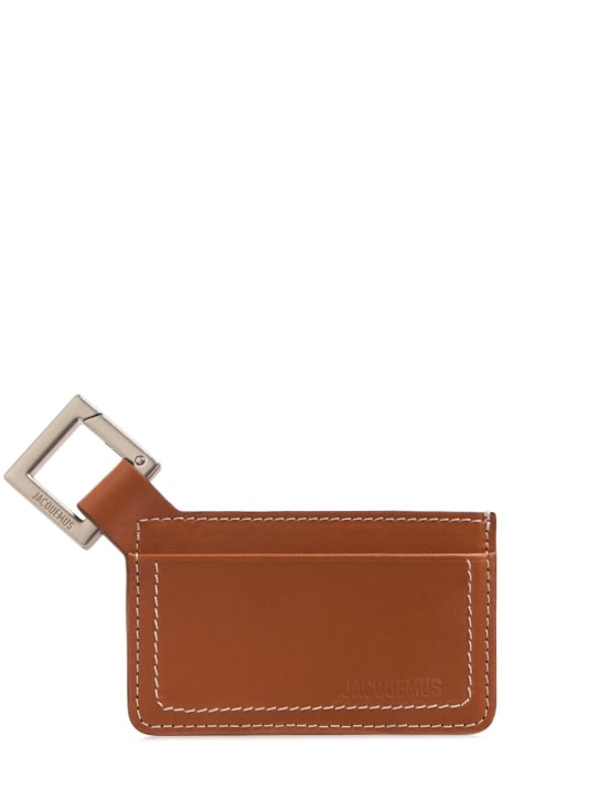 Jacquemus: Le Porte-cartes Cuerda leather wallet - Light Brown - men_0 | Luisa Via Roma
