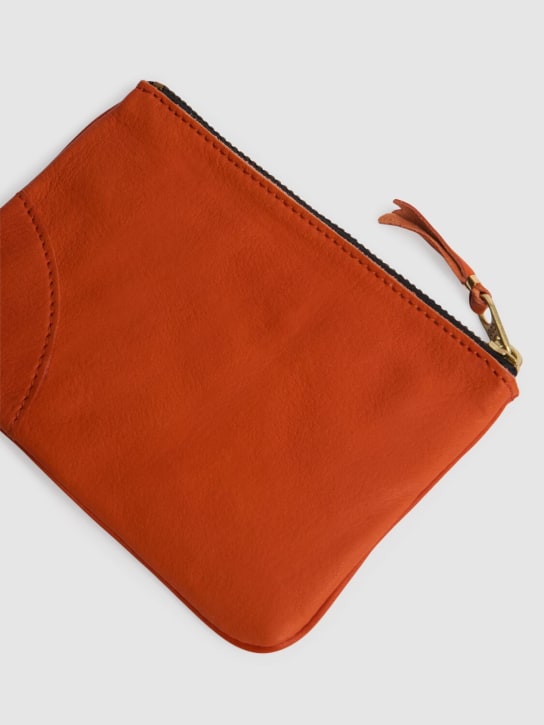 Comme des Garçons Wallet: Washed zip wallet - Burnt Orange - women_1 | Luisa Via Roma