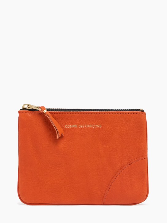 Comme des Garçons Wallet: Washed zip wallet - Burnt Orange - women_0 | Luisa Via Roma