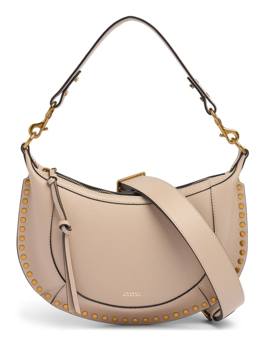 Isabel Marant: Naoko grained leather shoulder bag - Light Beige - women_0 | Luisa Via Roma