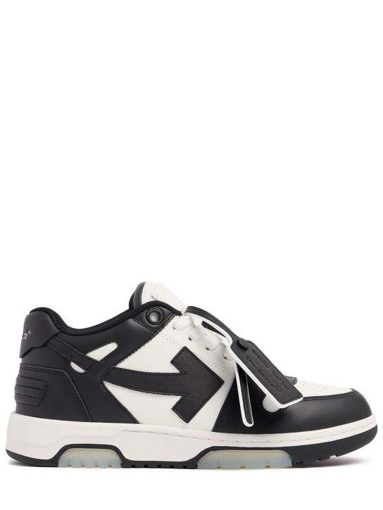 Off-White: 30mm hohe Leder-Sneakers „Out of Office“ - Weiß/Schwarz - women_0 | Luisa Via Roma