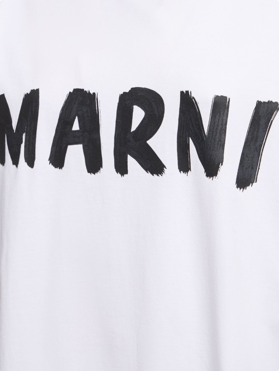 Marni: T-shirt en jersey de coton imprimé logo - women_1 | Luisa Via Roma