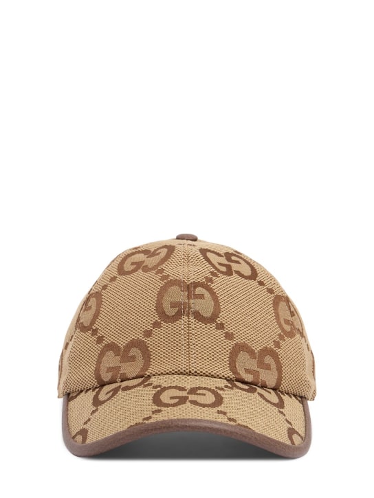 Gucci: Cappello baseball maxi GG - Camel Ebony - women_0 | Luisa Via Roma