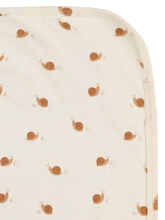 Quincy Mae: Printed organic cotton blanket - White - kids-girls_1 | Luisa Via Roma