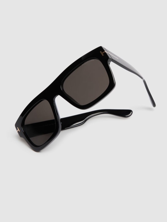 Tom Ford: Fausto squared acetate sunglasses - Black/Smoke - men_1 | Luisa Via Roma