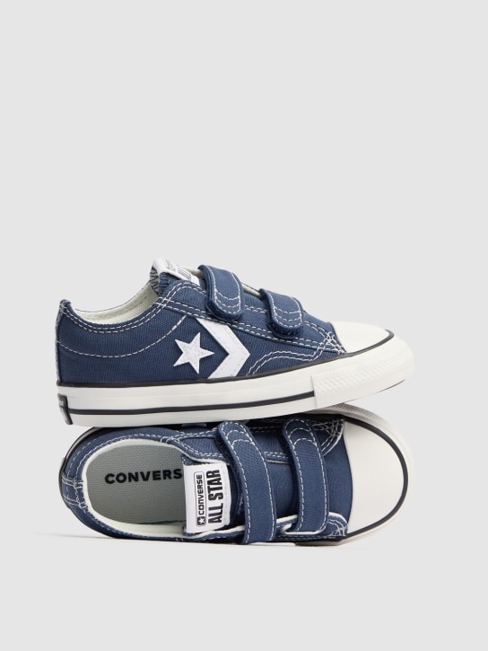 Converse: Cotton canvas strap sneakers - Dark Blue - kids-girls_1 | Luisa Via Roma