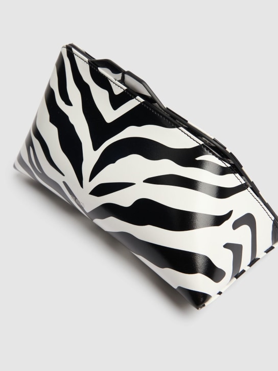 The Attico: 8.30 PM zebra printed leather clutch - White/Black - women_1 | Luisa Via Roma
