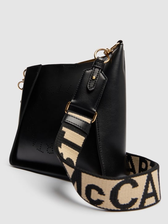 Stella McCartney: Tiny Eco shiny dotted chamois bag - Black - women_1 | Luisa Via Roma