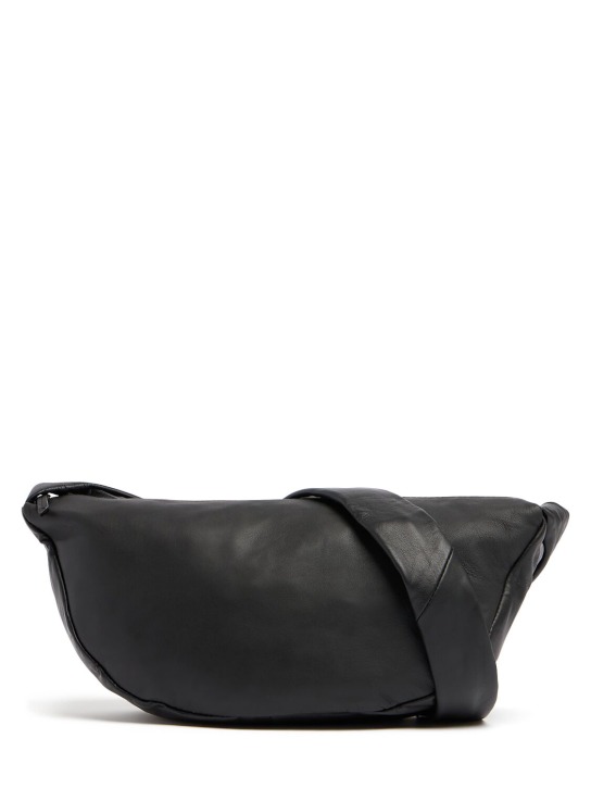 St. Agni: Small Crescent leather shoulder bag - Black - women_0 | Luisa Via Roma