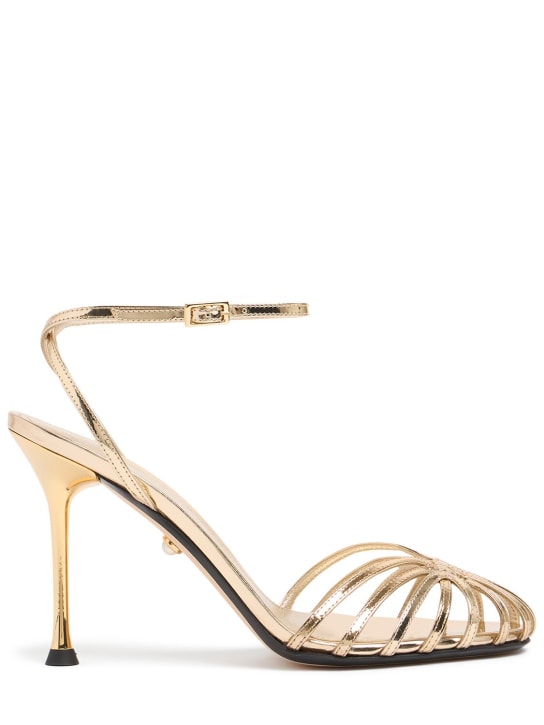 Alevì: 95mm Ally mirror leather pumps - Gold - women_0 | Luisa Via Roma