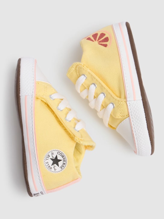 Converse: Chuck Taylor canvas pre-walker shoes - Light Yellow - kids-girls_1 | Luisa Via Roma