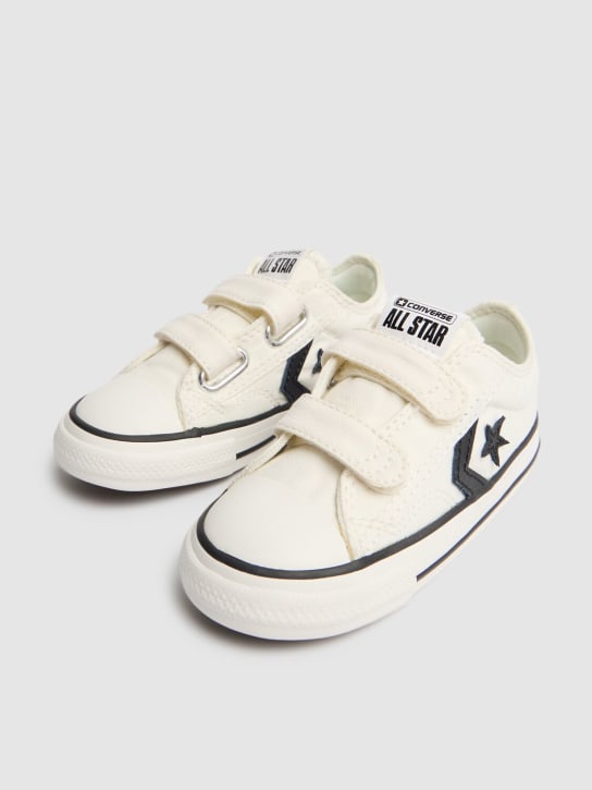 Converse: Cotton canvas strap sneakers - White - kids-girls_1 | Luisa Via Roma
