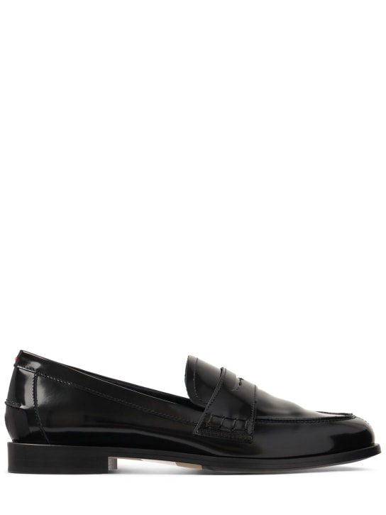 Aeyde: 15mm Oscar Polido leather loafers - Black - women_0 | Luisa Via Roma
