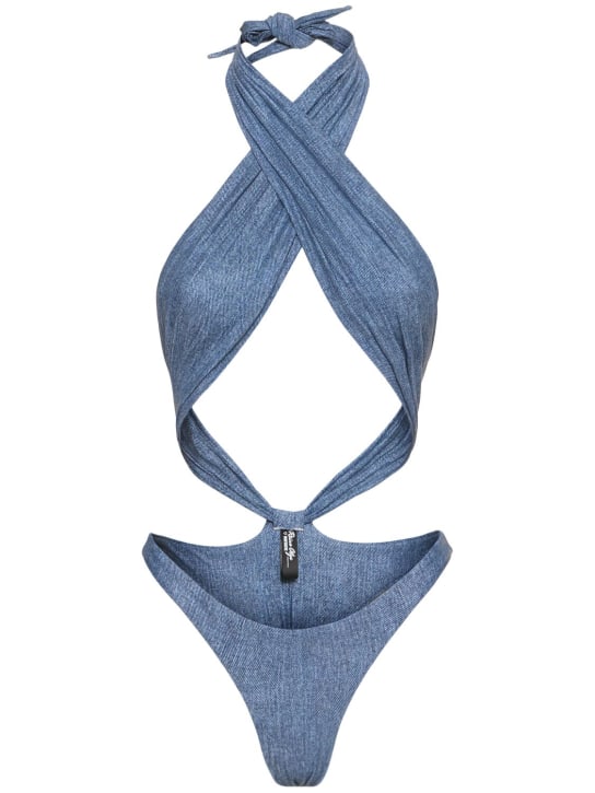 Rotate: Reina Olga Showpony one piece swimsuit - Blue - women_0 | Luisa Via Roma